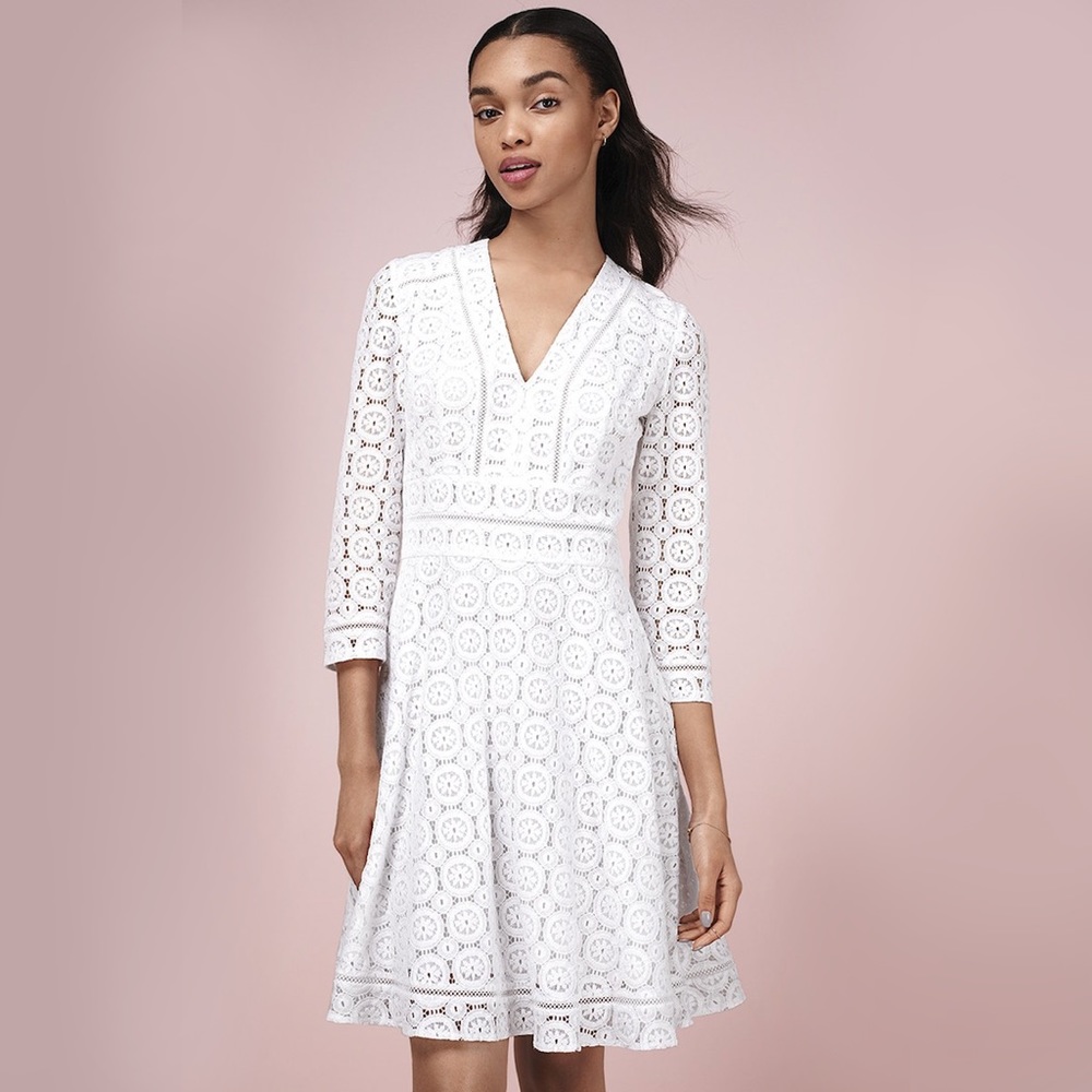 Eliza J Lace Fit & Flare Dress